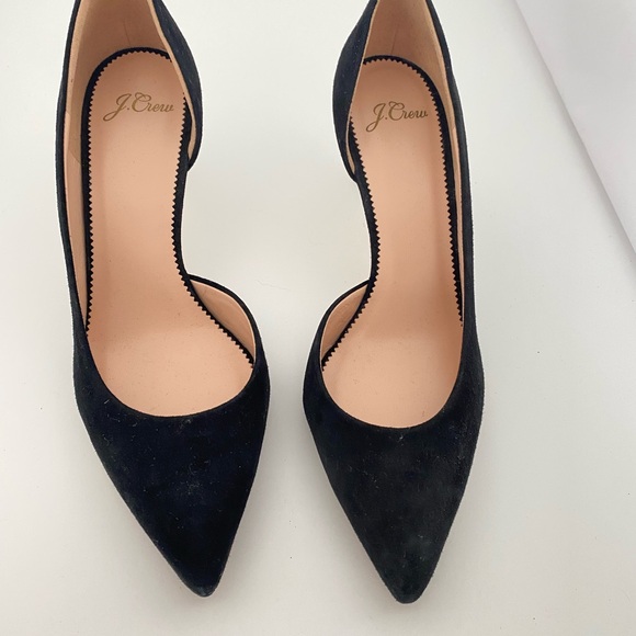 J. Crew Black suede heels with side cutout. - Picture 3 of 6